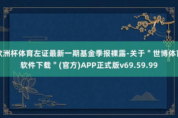 欧洲杯体育左证最新一期基金季报裸露-关于＂世博体育软件下载＂(官方)APP正式版v69.59.99
