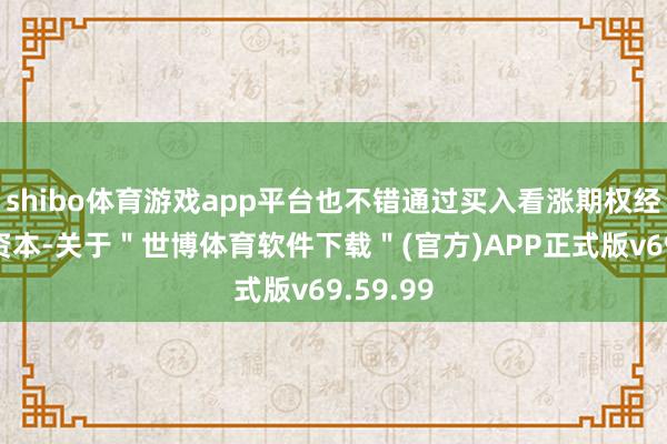 shibo体育游戏app平台也不错通过买入看涨期权经管采购资本-关于＂世博体育软件下载＂(官方)APP正式版v69.59.99