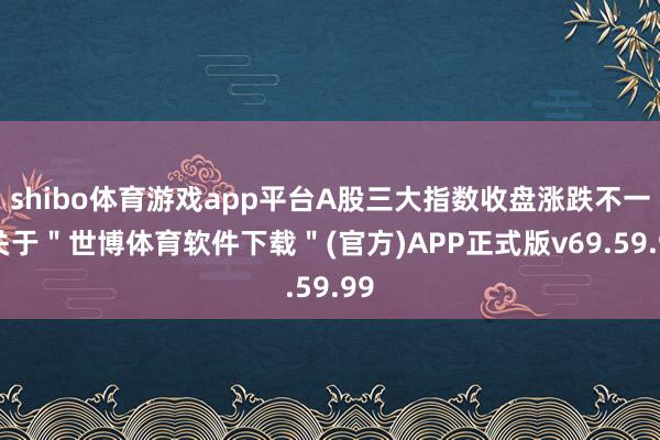 shibo体育游戏app平台A股三大指数收盘涨跌不一-关于＂世博体育软件下载＂(官方)APP正式版v69.59.99